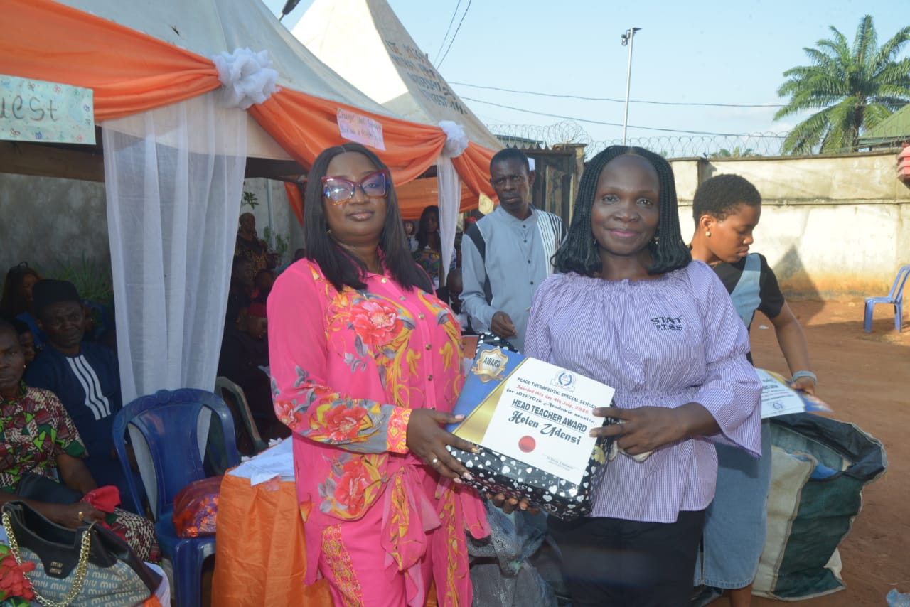 An award presentation during a school celebration
